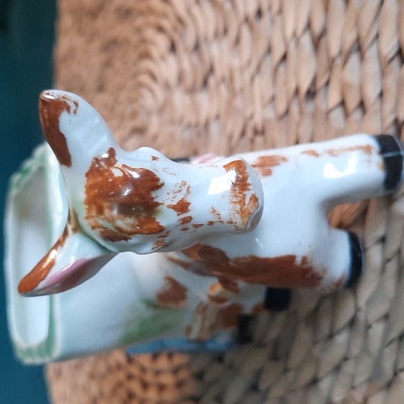 Vintage Hand Painted Ceramic Burro Donkey Pulling Cart Planter/Figurine - Picture 11 of 11